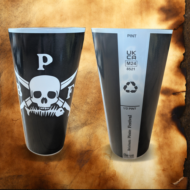 Fishbone Freddie reusable pint beaker