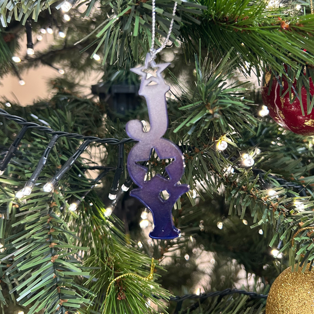 2 x Joy Lettering Baubles (Purple)