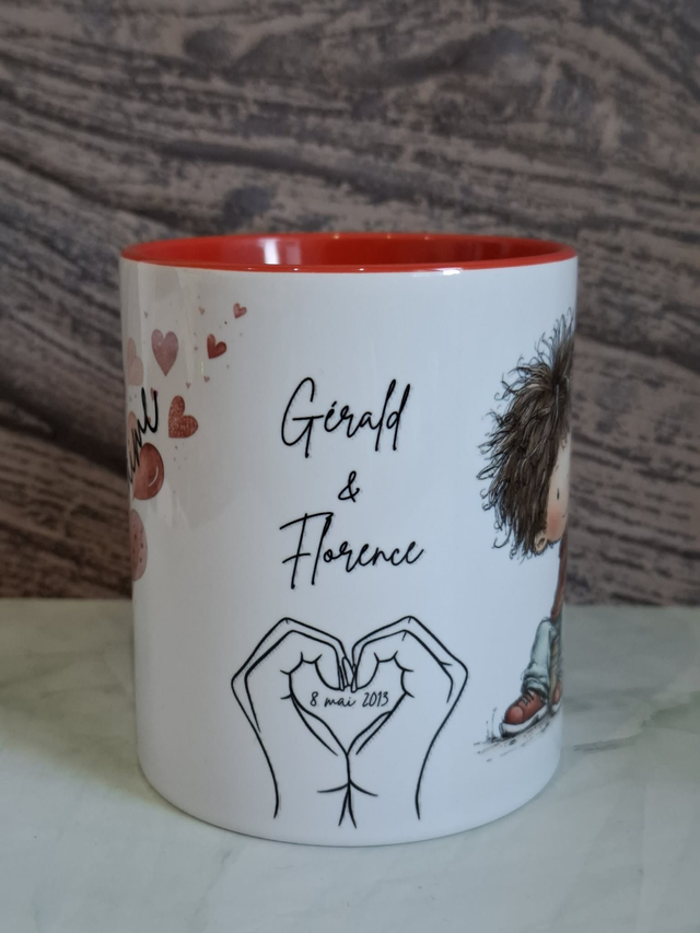 Mug coeur rouge st valentin