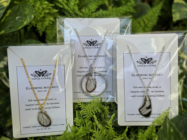 Kaelakee "Glasswing butterfly"