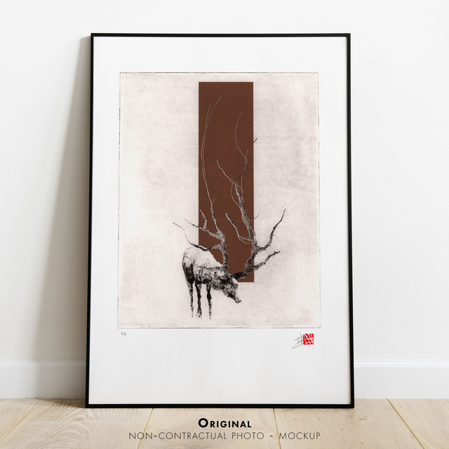 Fine art etching / Not Framed / The Deer
