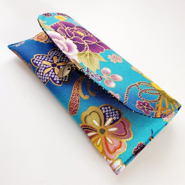 Étuis à lunettes sur mesure "Akane" bleu turquoise