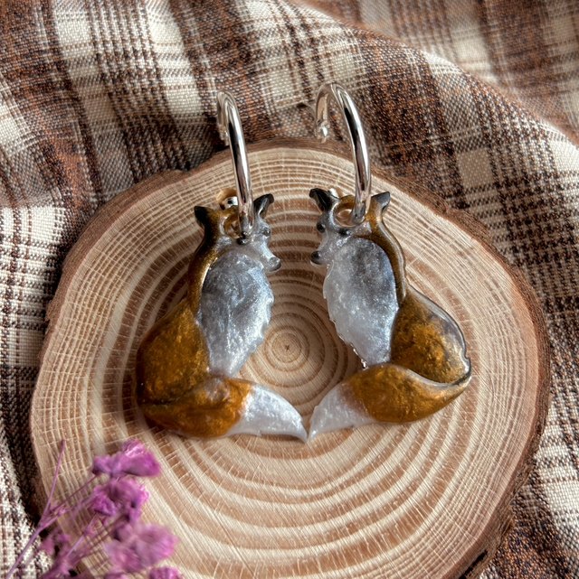 Cosy Autumn - Fox Earrings Silver 