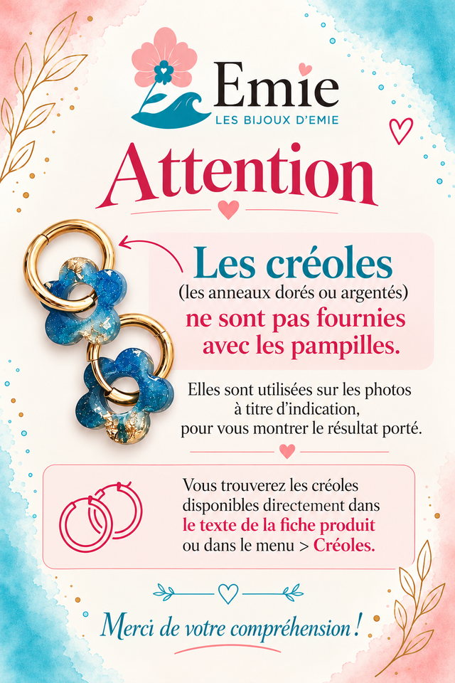 Pampilles Au fil de l'eau 🌼 Florie, Écailles - Pâte polymère ⚠️ Créoles non fournies