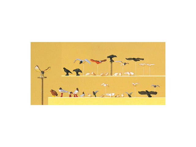 pigeons corbeaux preiser 10169 H0