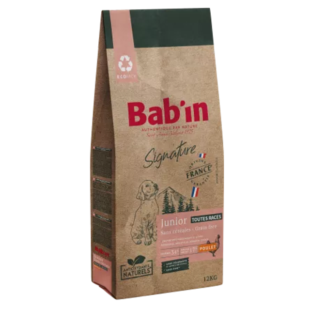Bab’in Signature Sans Céréales Junior Poulet – Croquettes pour chiots