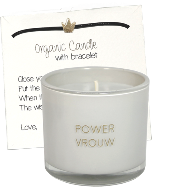 Geurkaars met wens armband | Powervrouw