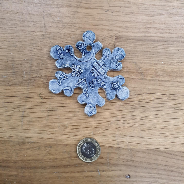 Big blue snowflake hanging decoration 