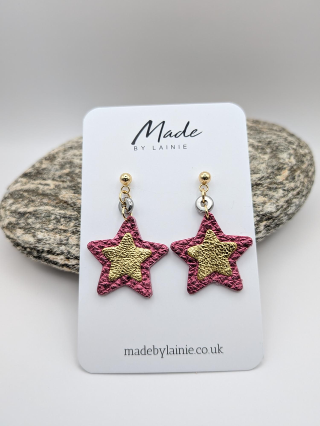 Star Stud Drop Earrings