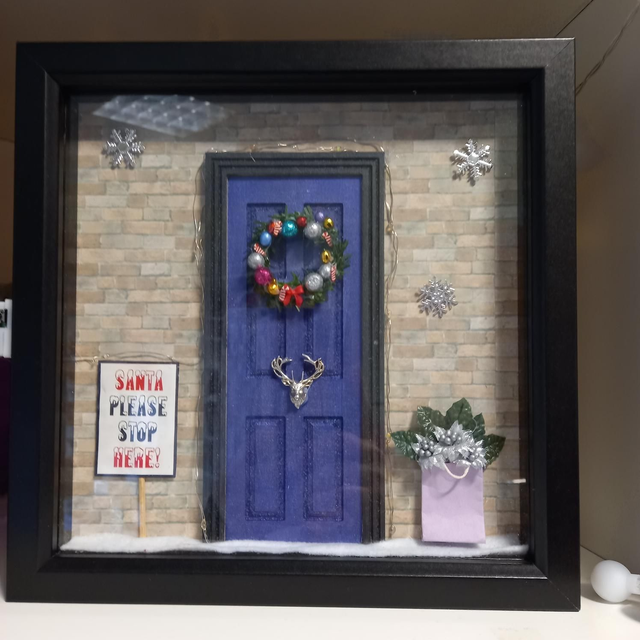 Christmas Scene picture with lights 