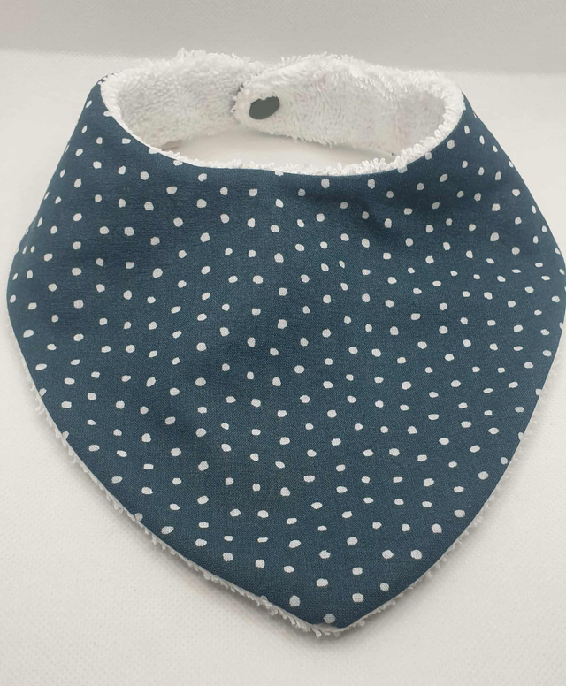 Bavoir bandana Vert foncé points blancs