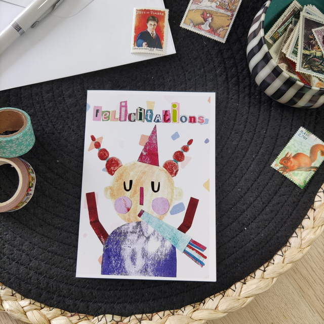 Félicitations - Carte double avec enveloppe