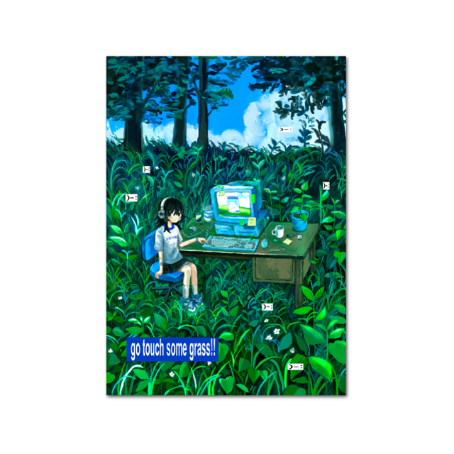 small art print - touch some grass 👾🌿