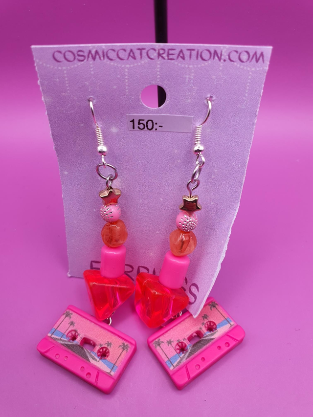 Earrings Cassette Pink