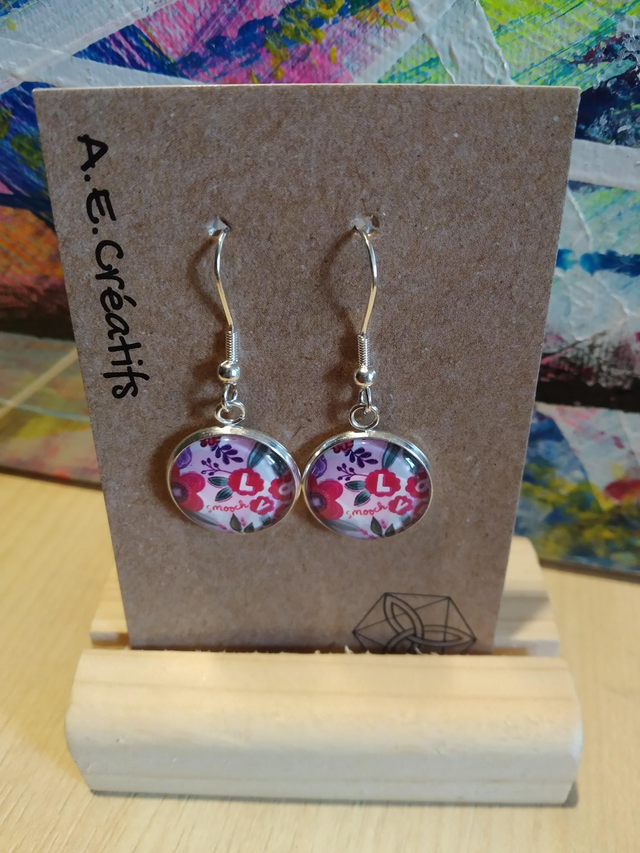 Boucles D&#039;oreilles Cabochons Coeur 