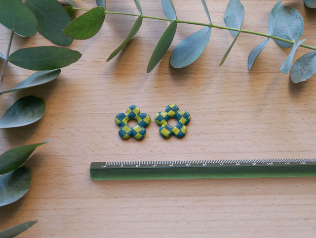 Bloom 5 pétales damier vert