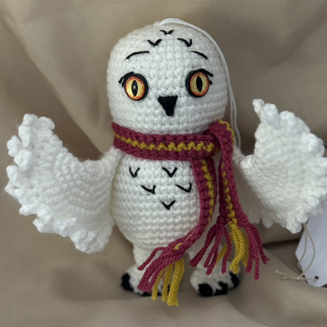 (921) Hedwige la chouette 🦉 19cm en laine 