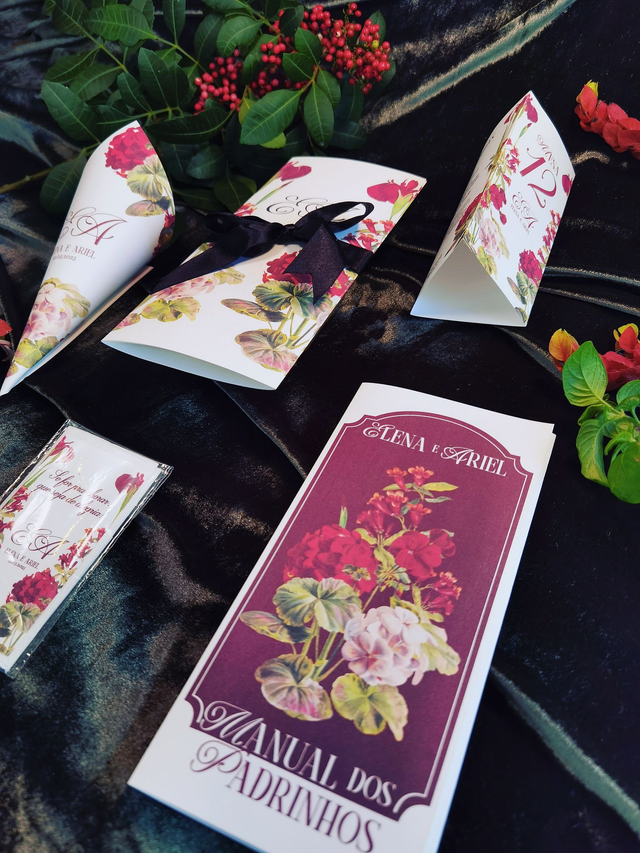 Papelaria de casamento Bouquet Vermelho - cod.100