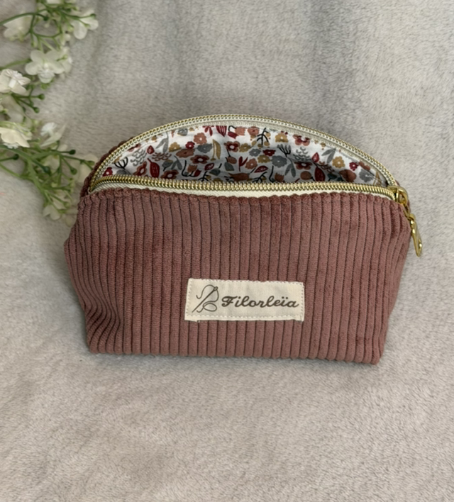 Trousse XS Vieux Rose Fleur