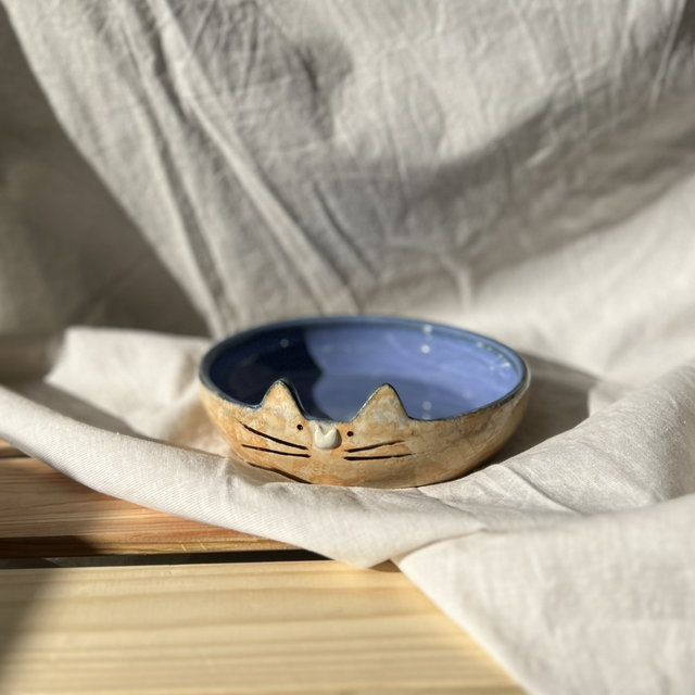 Katzenschüssel mittelblau