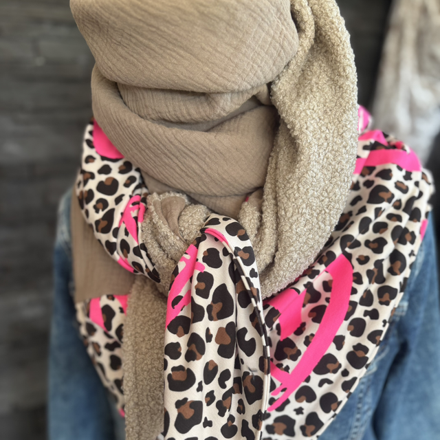 ÉCHARPE LÉOPARD FLUO 