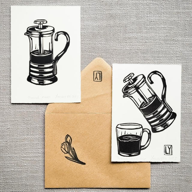 French Press postcards 2023 (in set or separately) A6
