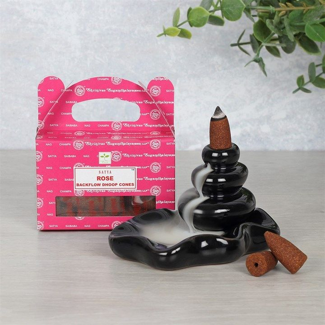 Rose - Satya  Backflow Incense Dhoop Cones