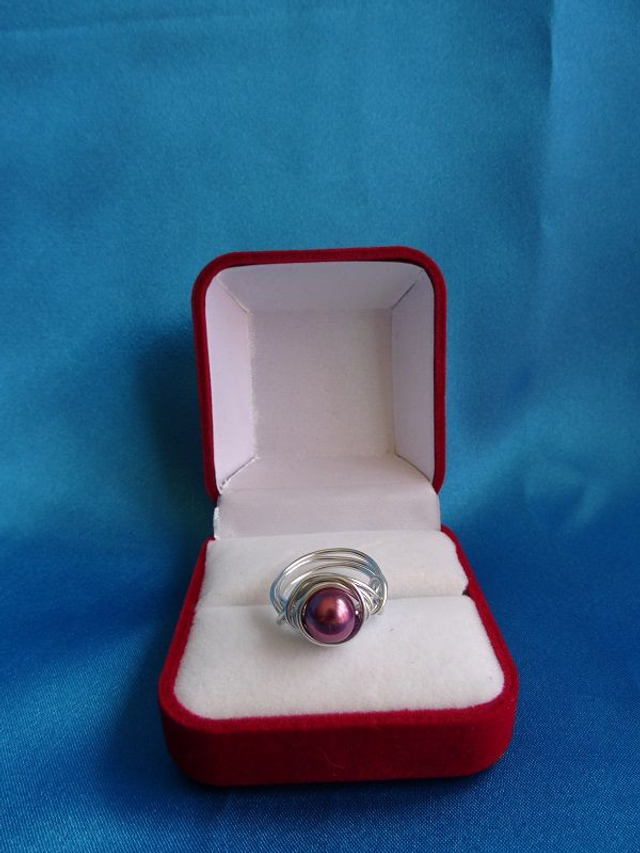 Bague fil aluminium argenté 