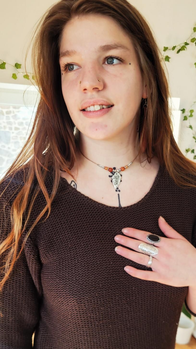 Feuille et cornaline