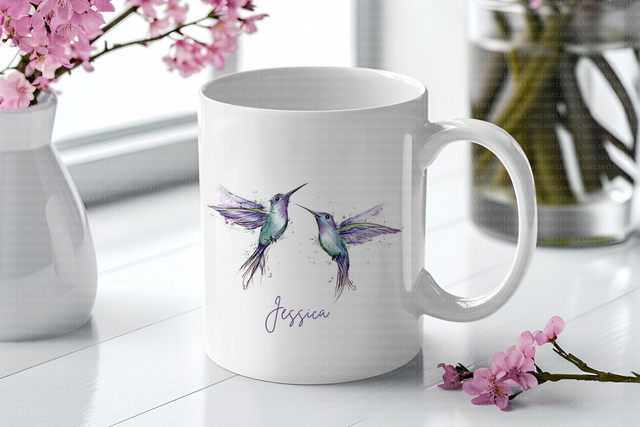 Personalised Hummingbird Mug