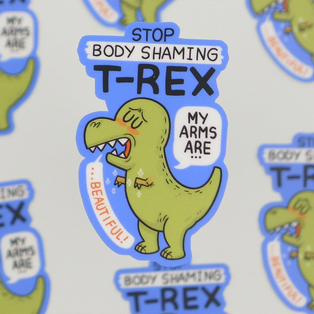 Single Sticker - Bodyshaming T-Rex - ca. 5x5 cm 
