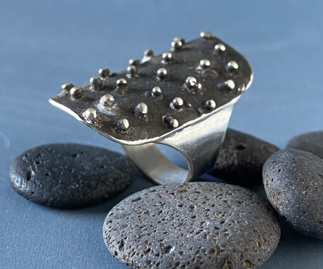 Bague unique en argent « Corail plateau »