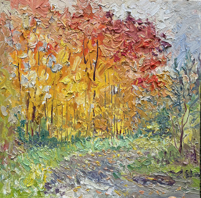 Original Ölgemälde „Oktoberregen“ – Öl auf Leinwand, 80×80 cm, 2025