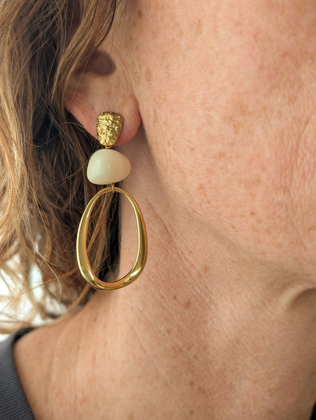 Boucles d&#039;oreilles PAULE écru