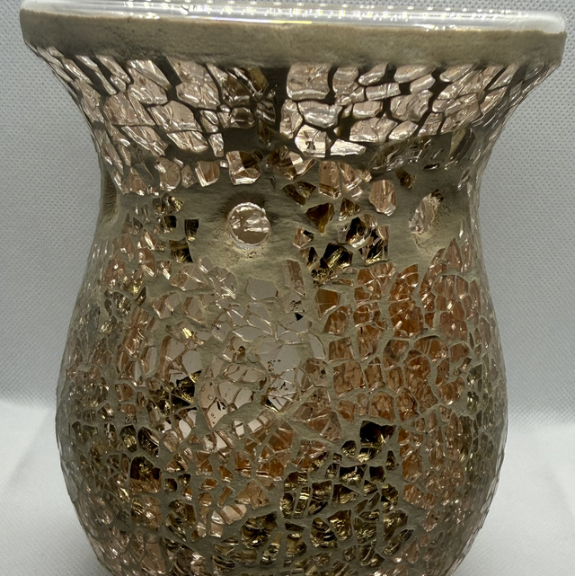 Gold Crackle Tea Light Burner