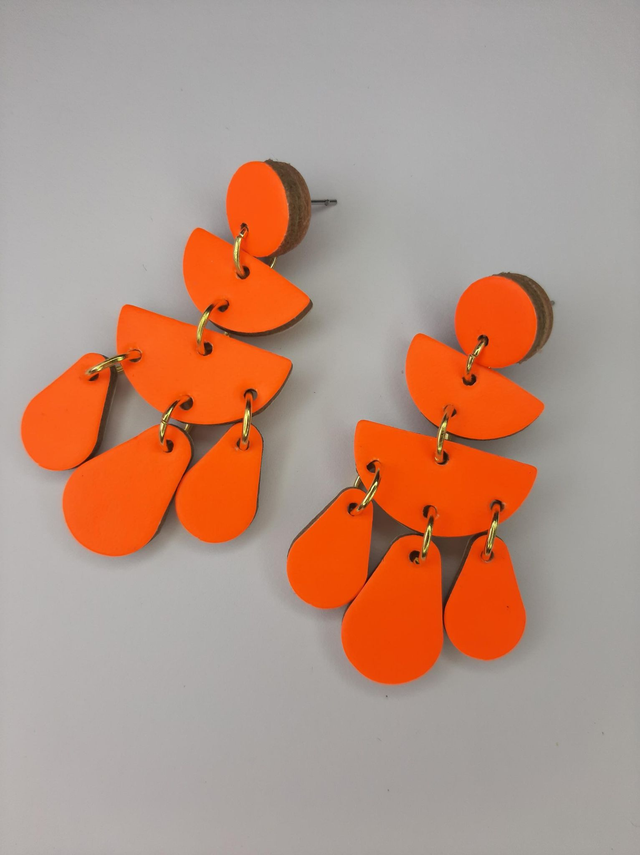 SALE! Chandelier style earrings - NEON ORANGE