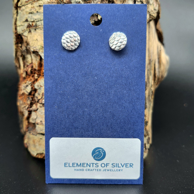 Mermaid scale silver studs