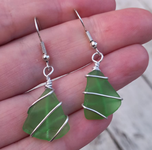 Spanish sea glass earrings
