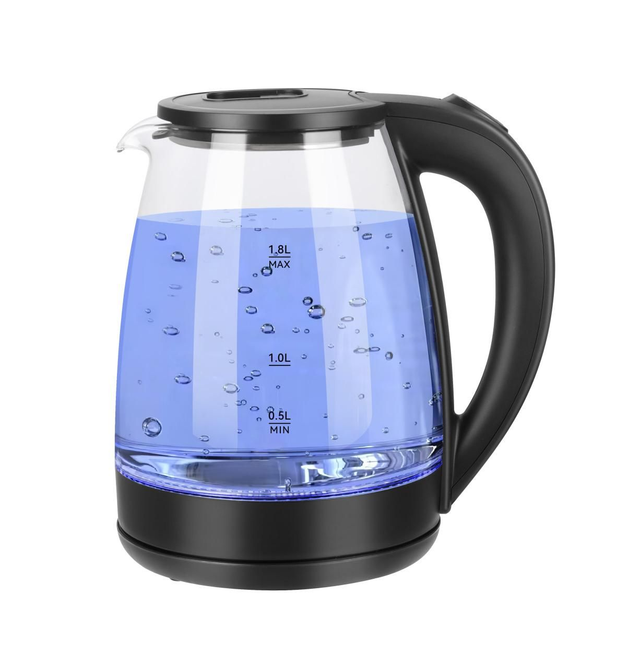 bouilloire en verre 1500w
Arrêt automatique 
Indicateur de niveau d'eau
Filtre amovible et lavable
Base d'alimentation sans fil à 360 degrés