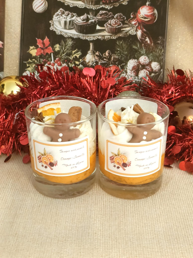 Bougie de Noël orange cannelle