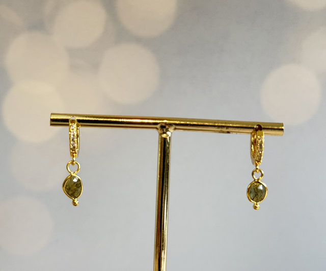 Créoles Galet Tourmaline Grise