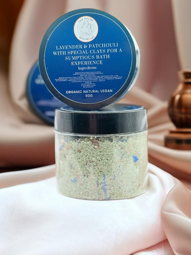 Luxury Spa Bath Salts with Mineral Clays (60g) - Lavender &amp; Patchouli