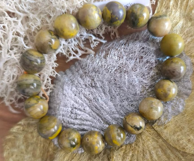 Bracelet boule JASPE BUMBLEBEE 10,5mm 11,5mm