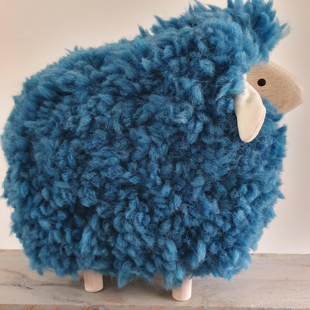 Mouton laine bois bleu 
