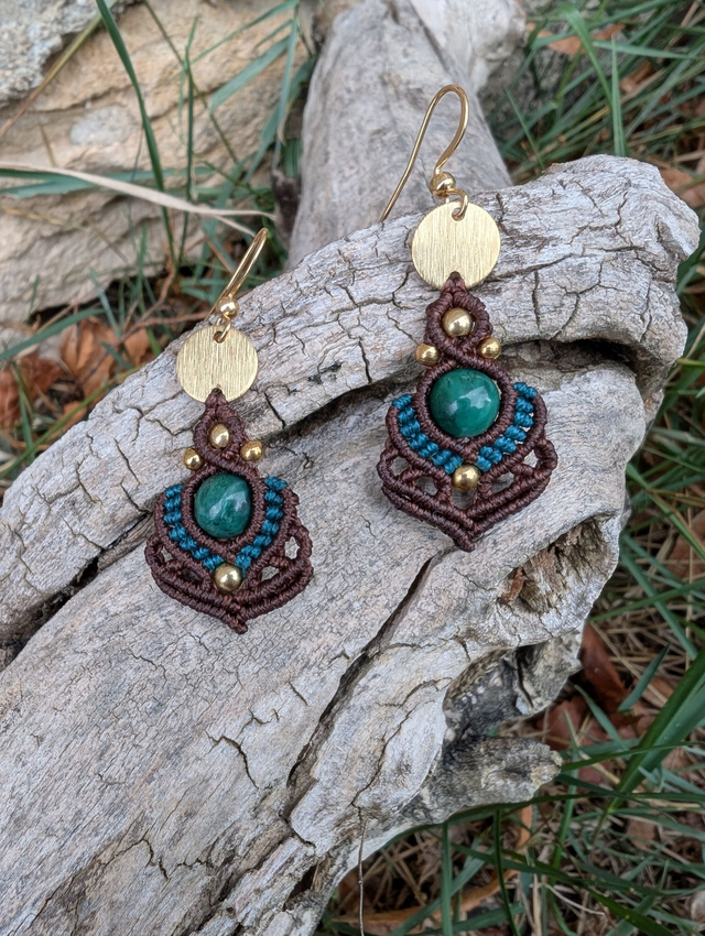 Boucles d'oreilles "Mademoiselle" avec perle de jade