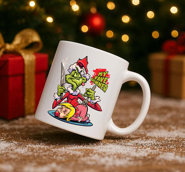 Grinch My Fav Dinner 11oz Ceramic Printed Mug Design