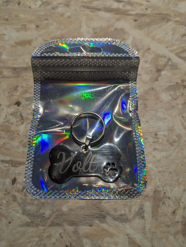 Médaillon chien acier