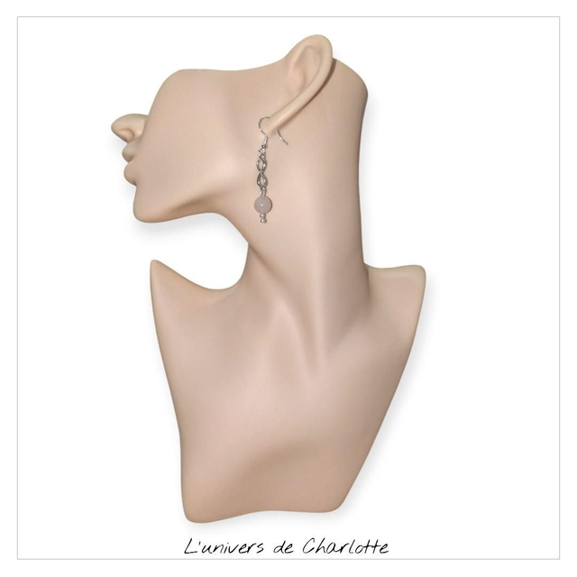 Boucles d'oreilles "Quartz rose" BO-147