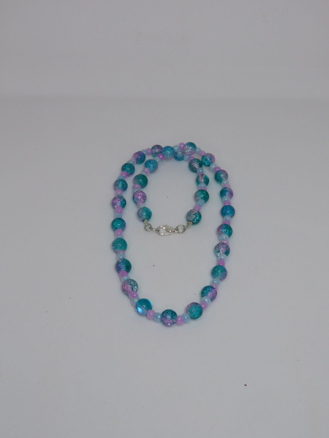 Collier turquoise et rose