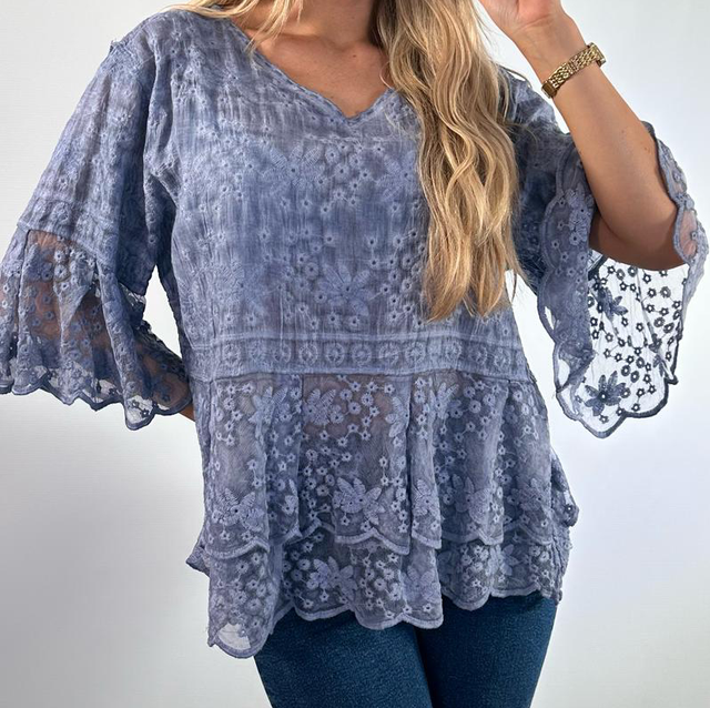 LACE FRILL BLOUSE